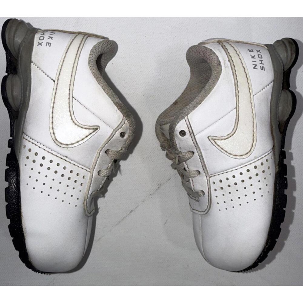 Toddler‎ Nike Shox Deliver Running Tennis Shoes White Grey Lace Up Kids Size 6C